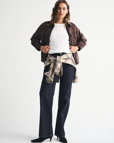 Abercrombie & Fitch High Rise Loose Jean In Blue