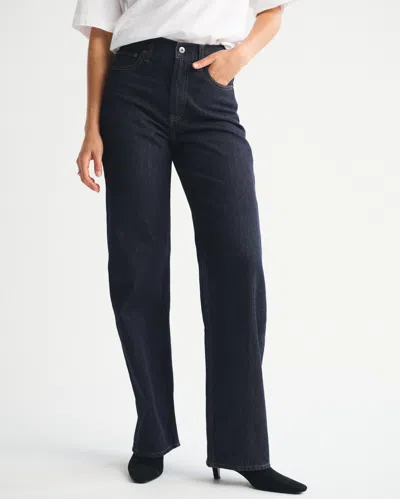 Abercrombie & Fitch High Rise Loose Jean In Blue