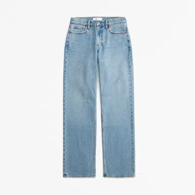 Abercrombie & Fitch Low Rise Baggy Jean In Blue