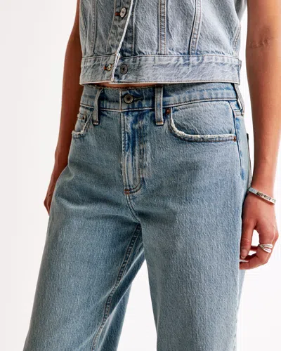 Abercrombie & Fitch Low Rise Baggy Jean In Blue