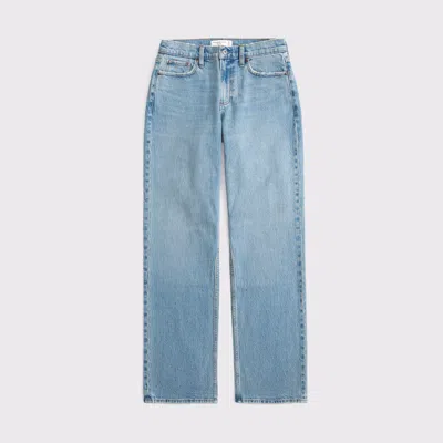 Abercrombie & Fitch Curve Love Low Rise Baggy Jean In Blue