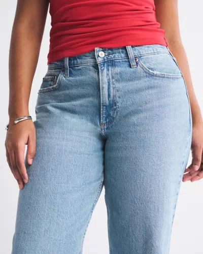 Abercrombie & Fitch Curve Love Low Rise Baggy Jean In Blue