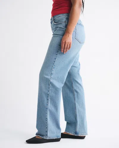 Abercrombie & Fitch Curve Love Low Rise Baggy Jean In Blue
