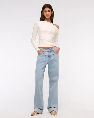 Abercrombie & Fitch Low Rise Baggy Jean In Blue