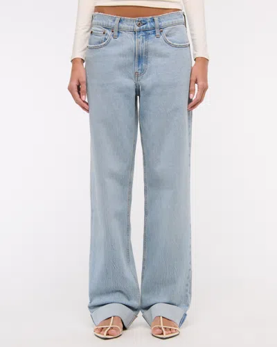 Abercrombie & Fitch Low Rise Baggy Jean In Blue