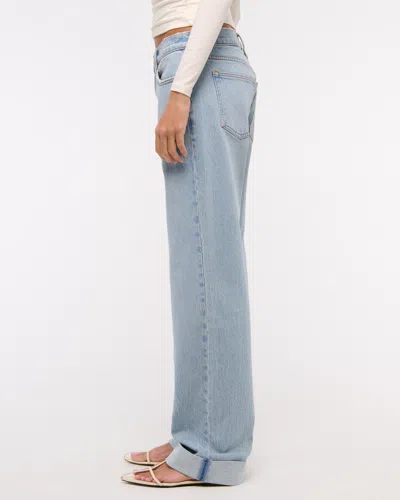 Abercrombie & Fitch Low Rise Baggy Jean In Blue