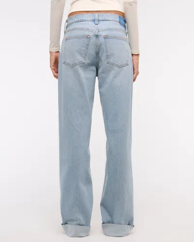 Abercrombie & Fitch Low Rise Baggy Jean In Blue