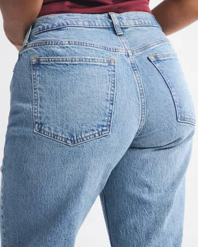 Abercrombie & Fitch Curve Love Low Rise Baggy Jean In Blue