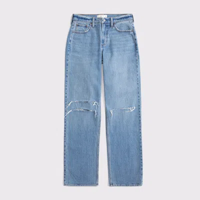 Abercrombie & Fitch Low Rise Baggy Jean In Blue