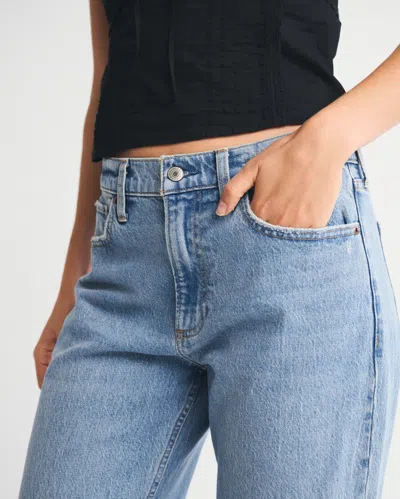 Abercrombie & Fitch Low Rise Baggy Jean In Blue