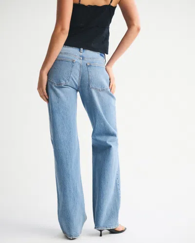 Abercrombie & Fitch Low Rise Baggy Jean In Blue