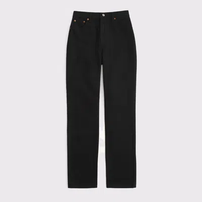 Abercrombie & Fitch Curve Love Ultra High Rise 90s Straight Jean In Black