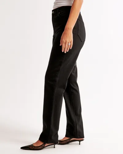 Abercrombie & Fitch Curve Love Ultra High Rise 90s Straight Jean In Black