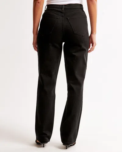 Abercrombie & Fitch Curve Love Ultra High Rise 90s Straight Jean In Black