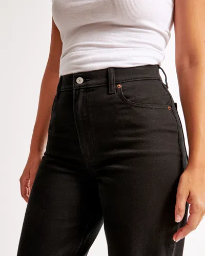 Abercrombie & Fitch Curve Love Ultra High Rise 90s Straight Jean In Black