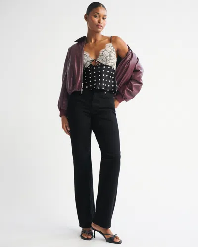 Abercrombie & Fitch Curve Love High Rise 90s Relaxed Jean In Black