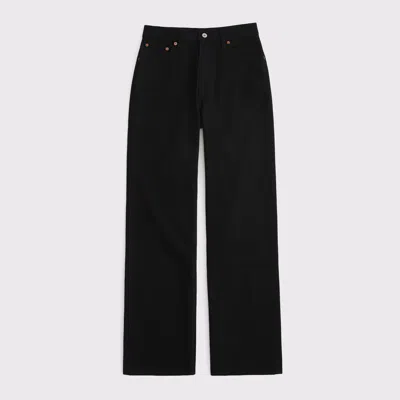 Abercrombie & Fitch Curve Love High Rise 90s Relaxed Jean In Black