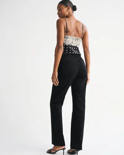 Abercrombie & Fitch Curve Love High Rise 90s Relaxed Jean In Black