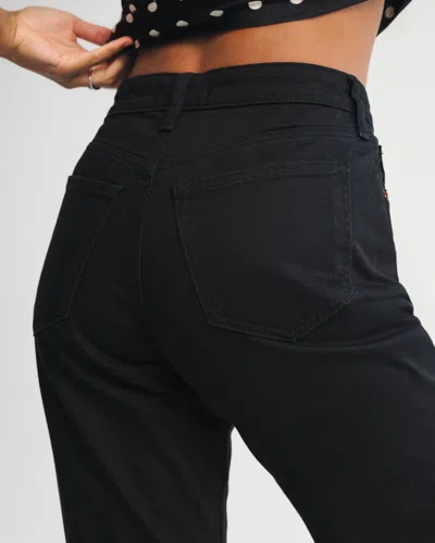 Abercrombie & Fitch Curve Love High Rise 90s Relaxed Jean In Black