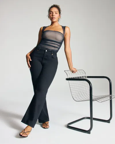 Abercrombie & Fitch Curve Love High Rise 90s Relaxed Jean In Black