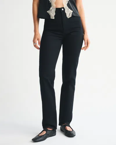 Abercrombie & Fitch Ultra High Rise 90s Straight Jean In Black