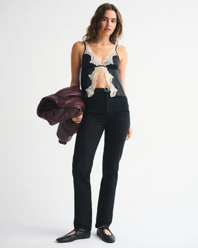 Abercrombie & Fitch Ultra High Rise 90s Straight Jean In Black