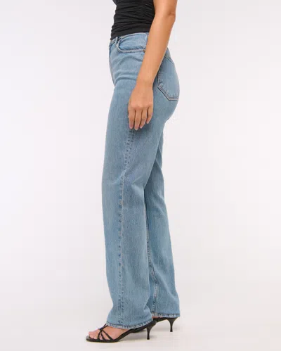Abercrombie & Fitch Curve Love Ultra High Rise 90s Straight Jean In Blue