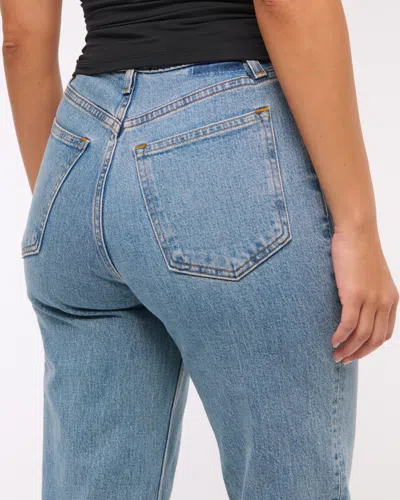 Abercrombie & Fitch Curve Love Ultra High Rise 90s Straight Jean In Blue