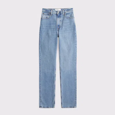 Abercrombie & Fitch Ultra High Rise 90s Straight Jean In Blue