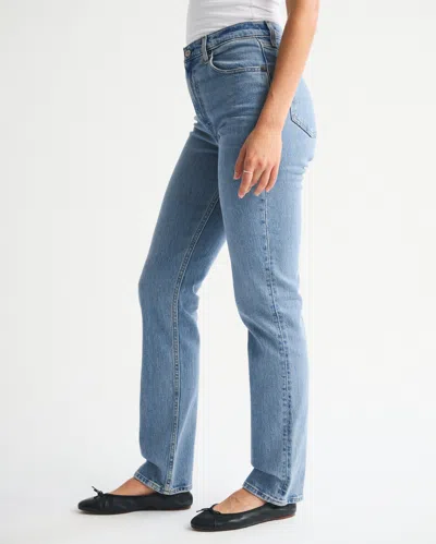 Abercrombie & Fitch Ultra High Rise 90s Straight Jean In Blue