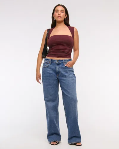 Abercrombie & Fitch Low Rise Baggy Jean In Blue