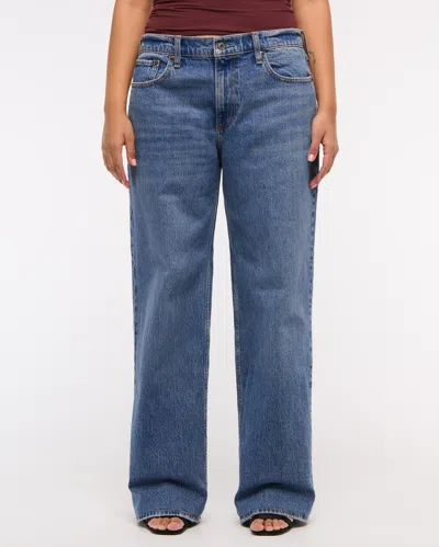 Abercrombie & Fitch Low Rise Baggy Jean In Blue