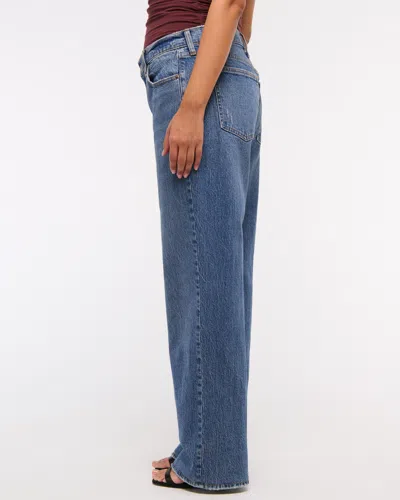 Abercrombie & Fitch Low Rise Baggy Jean In Blue
