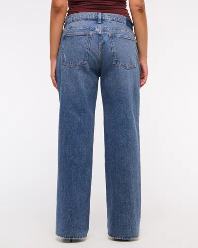 Abercrombie & Fitch Low Rise Baggy Jean In Blue