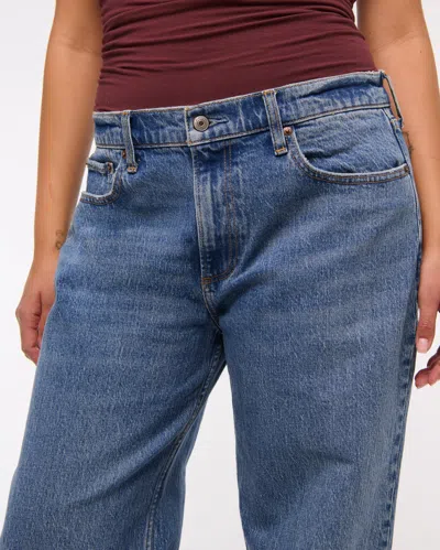 Abercrombie & Fitch Low Rise Baggy Jean In Blue