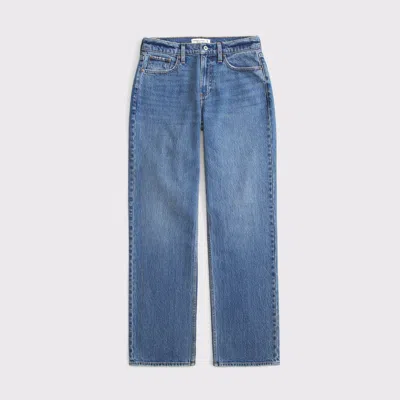 Abercrombie & Fitch Curve Love Low Rise Baggy Jean In Blue