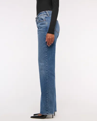 Abercrombie & Fitch Curve Love Low Rise Baggy Jean In Blue