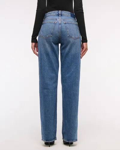 Abercrombie & Fitch Curve Love Low Rise Baggy Jean In Blue
