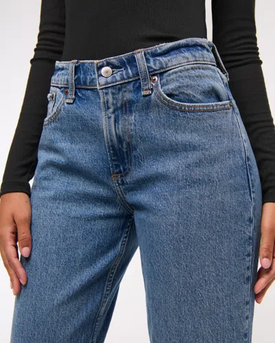 Abercrombie & Fitch Curve Love Low Rise Baggy Jean In Blue