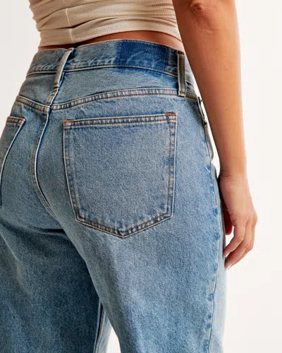 Abercrombie & Fitch Curve Love Mid Rise Slouchy Jean In Blue