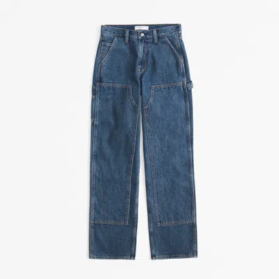 Abercrombie & Fitch Mid Rise Slouchy Jean In Blue