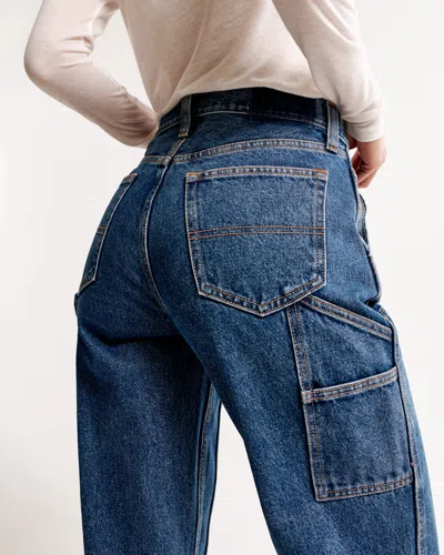 Abercrombie & Fitch Mid Rise Slouchy Jean In Blue
