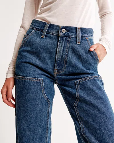 Abercrombie & Fitch Mid Rise Slouchy Jean In Blue