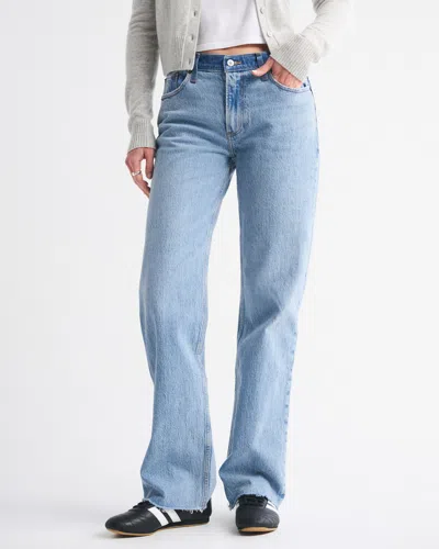Abercrombie & Fitch Low Rise Baggy Jean In Blue