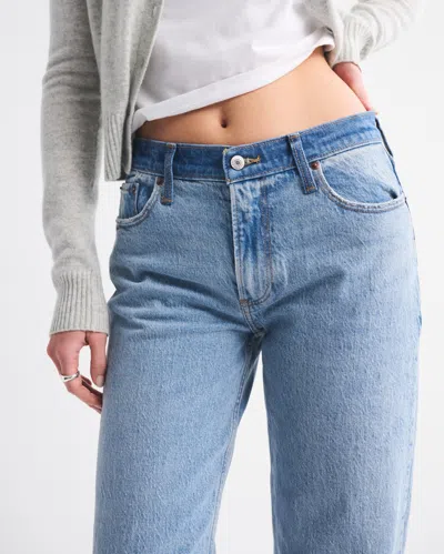 Abercrombie & Fitch Low Rise Baggy Jean In Blue