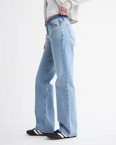 Abercrombie & Fitch Low Rise Baggy Jean In Blue