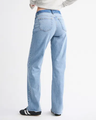 Abercrombie & Fitch Low Rise Baggy Jean In Blue