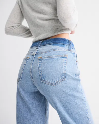 Abercrombie & Fitch Low Rise Baggy Jean In Blue