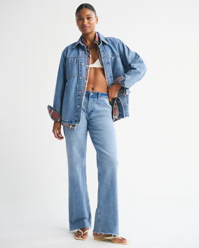 Abercrombie & Fitch Curve Love Low Rise Baggy Jean In Black