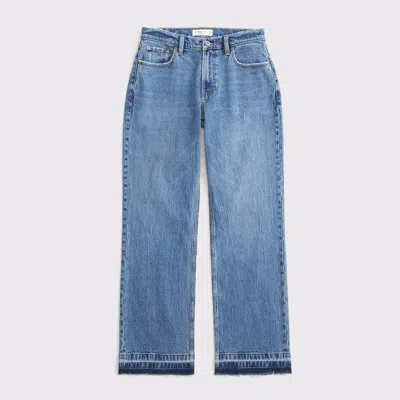 Abercrombie & Fitch Curve Love Low Rise Baggy Jean In Blue